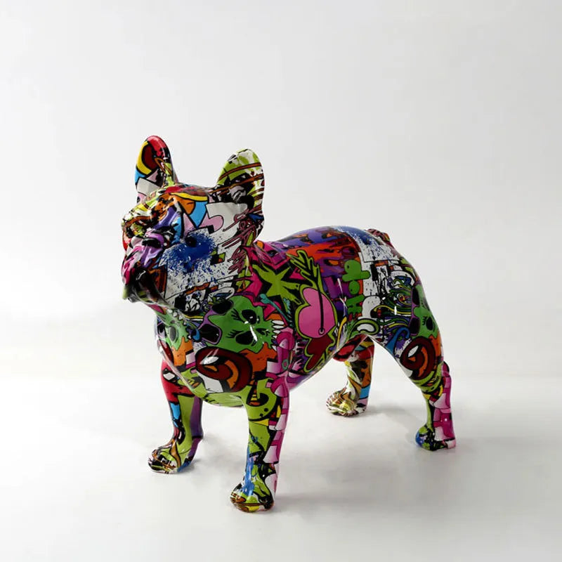 American Bully Graffiti Painted Statue