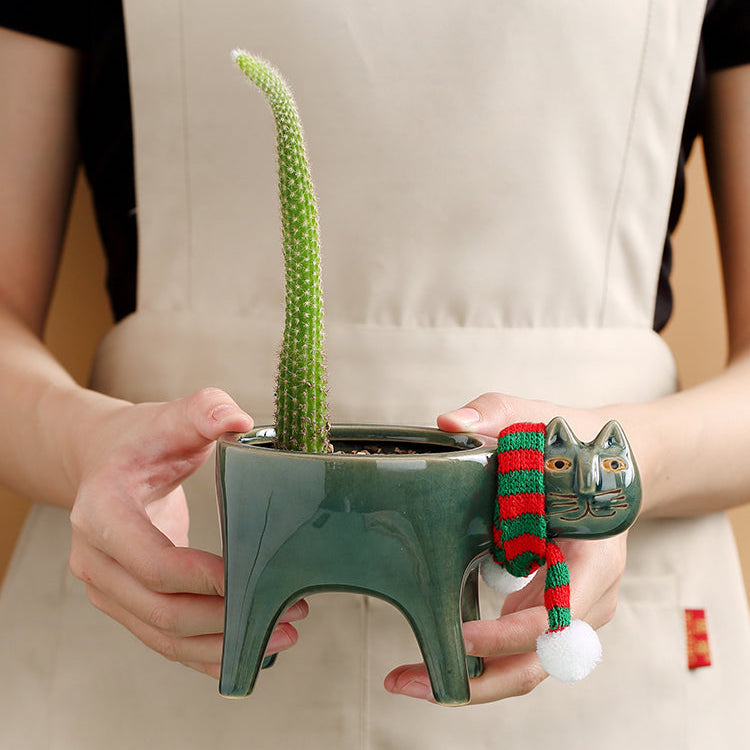 Animated Cat Ceramic Vase