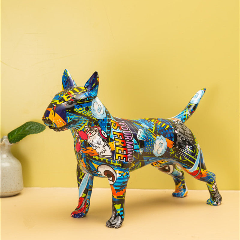Graffiti Bull Terrier Statuette