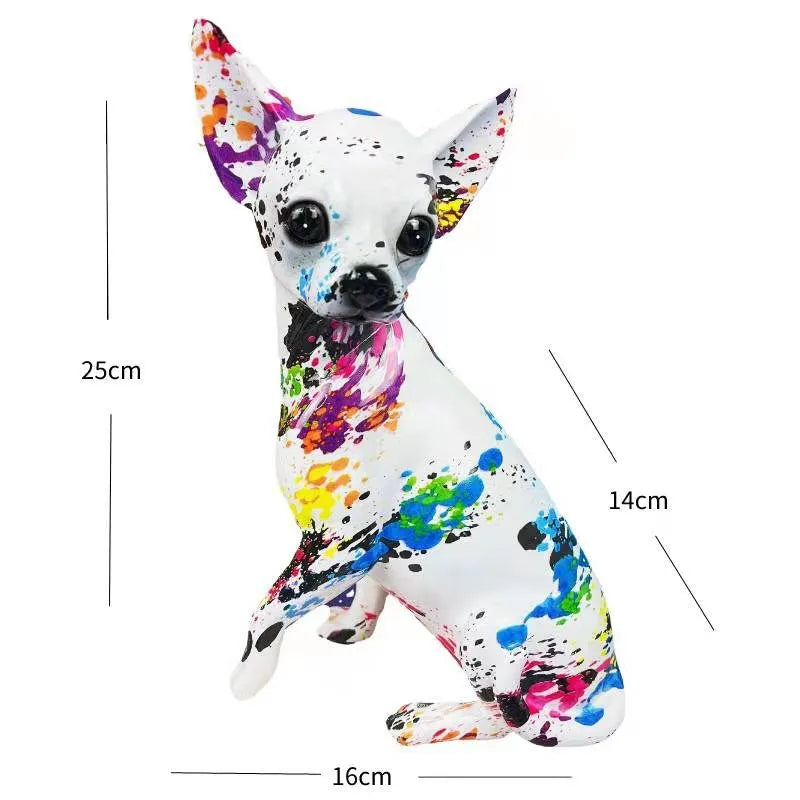 Chihuahua Graffiti Painted Statue