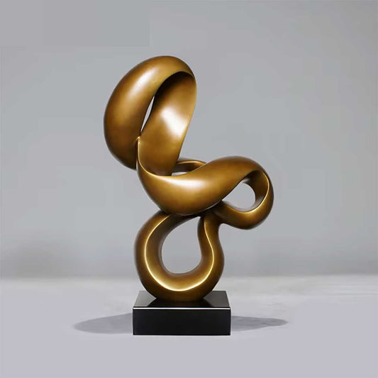 Minimalist Gold Geometric Abstract Sculpture 59 cm
