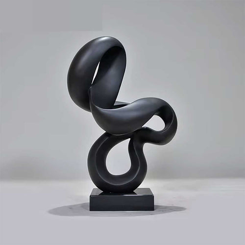 Minimalist Black Geometric Abstract Sculpture 59 cm