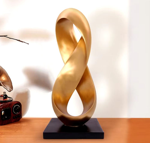 Gold Abstract Resin Sculpture 38 cm