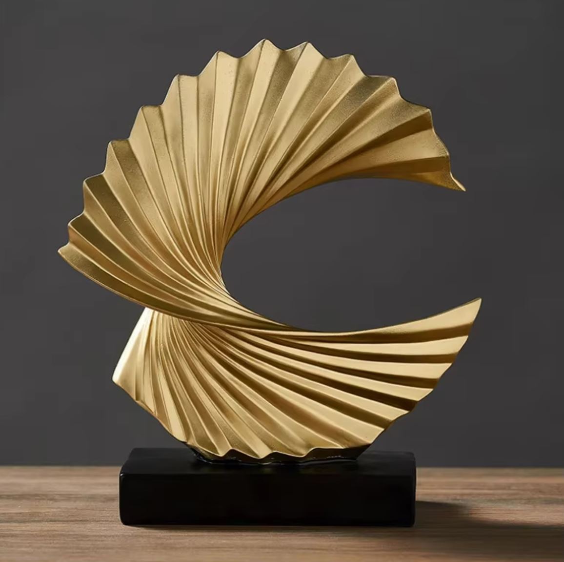 Gold Abstract "Bonanza" Sculpture 28 cm