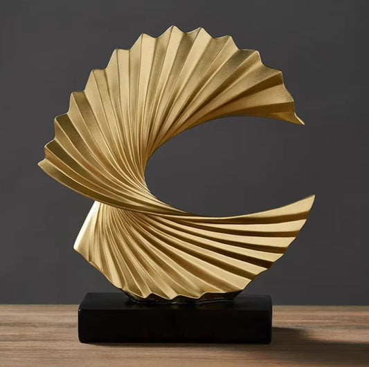 Gold Abstract "Bonanza" Sculpture 28 cm