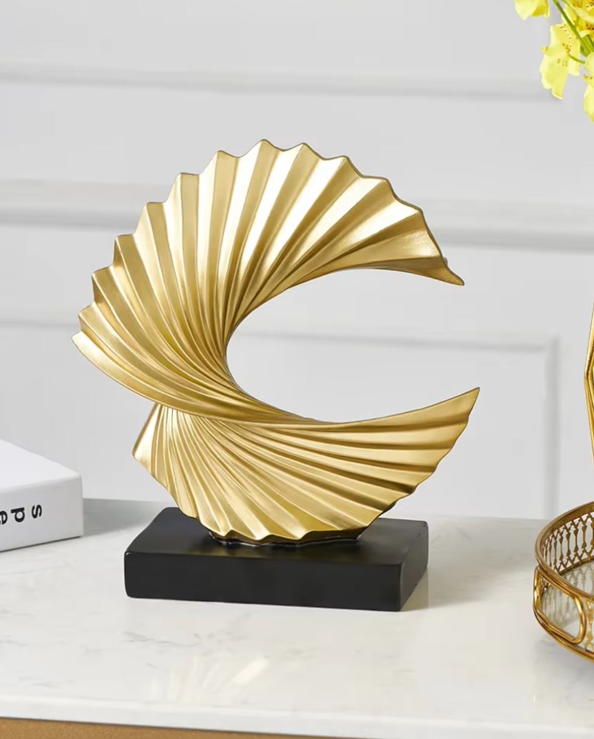 Gold Abstract "Bonanza" Sculpture 28 cm