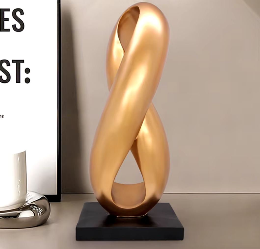 Gold Abstract Resin Sculpture 38 cm