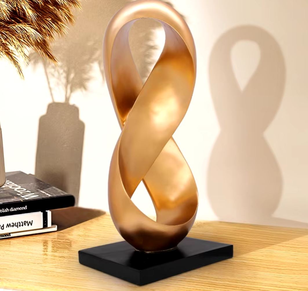 Gold Abstract Resin Sculpture 38 cm