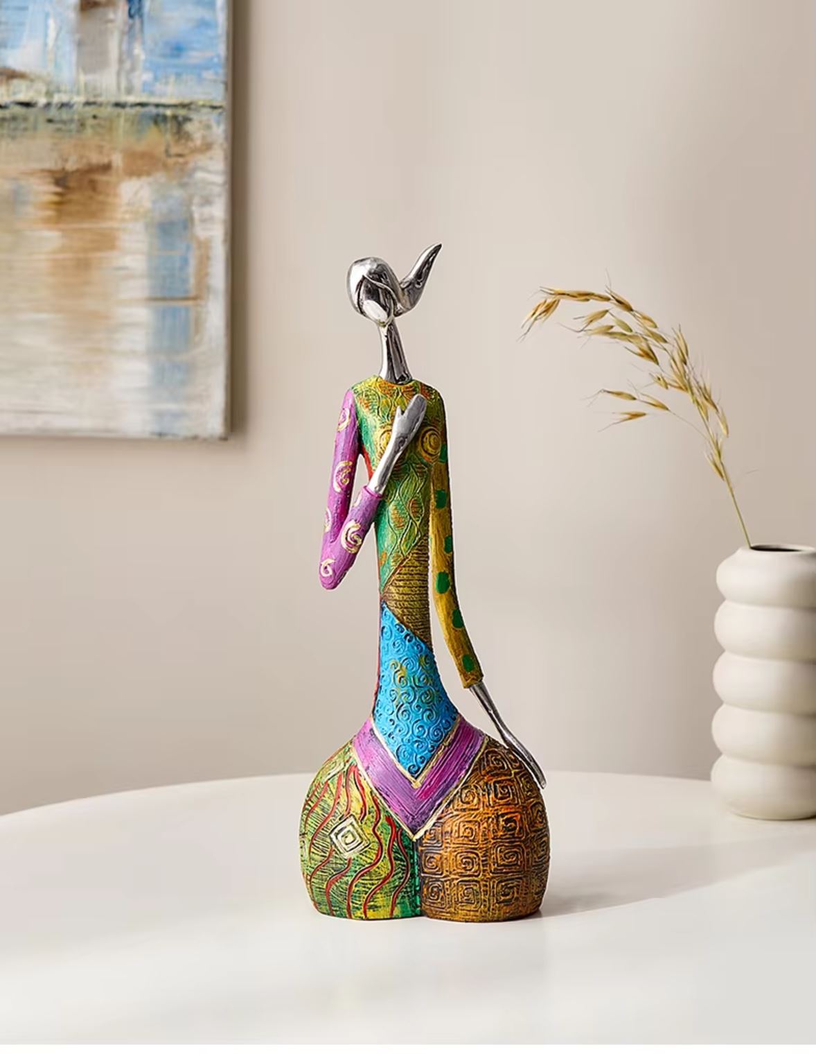 Contemporary Decorative Woman Statue 35 cm