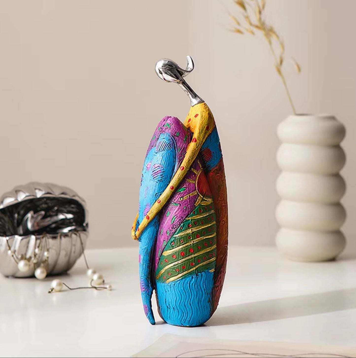 Contemporary Decorative Woman Statue 23 cm