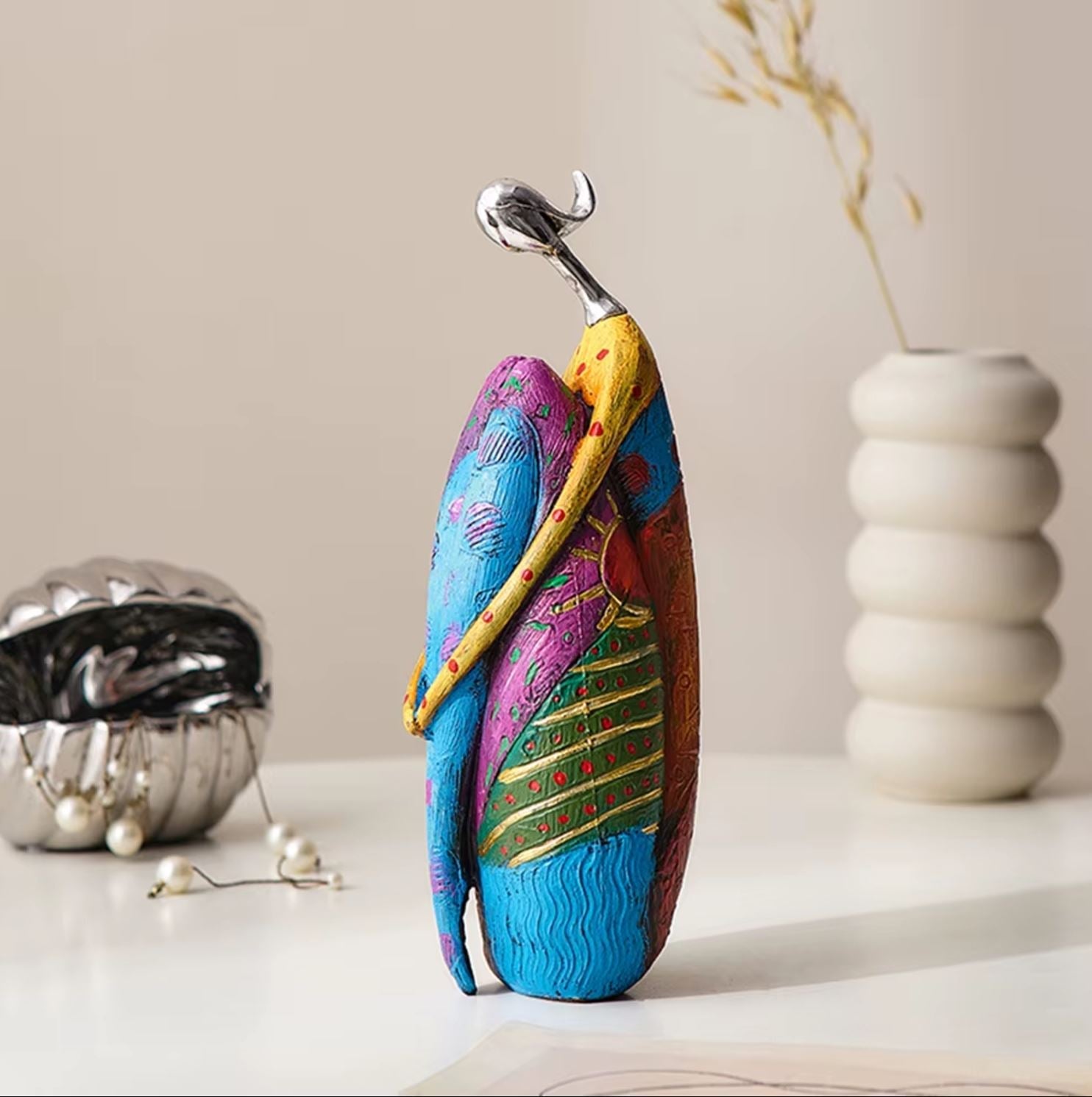 Contemporary Decorative Woman Statue 23 cm