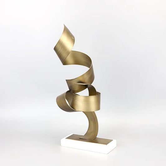Gold Metal Abstract Art Sculpture 40 cm
