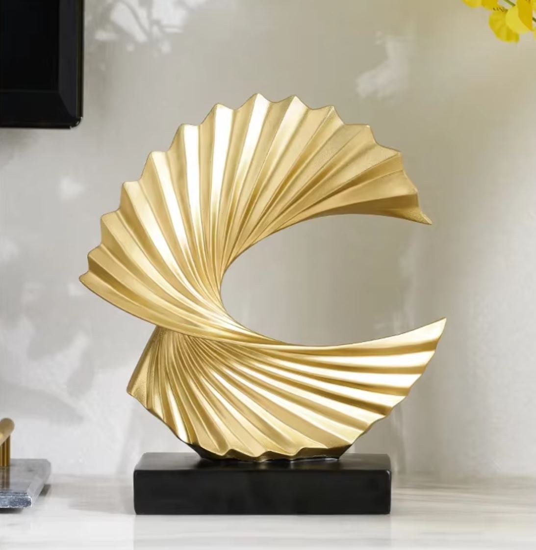 Gold Abstract "Bonanza" Sculpture 28 cm