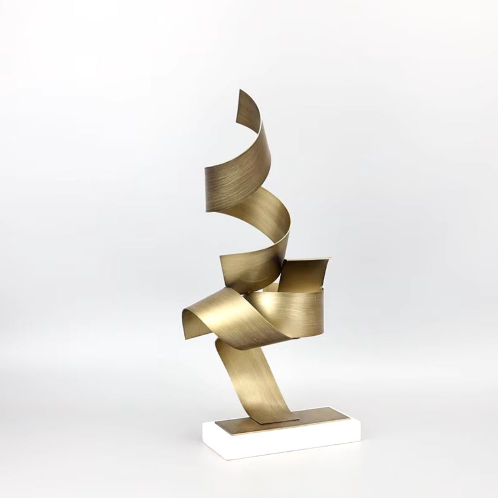 Gold Metal Abstract Art Sculpture 40 cm