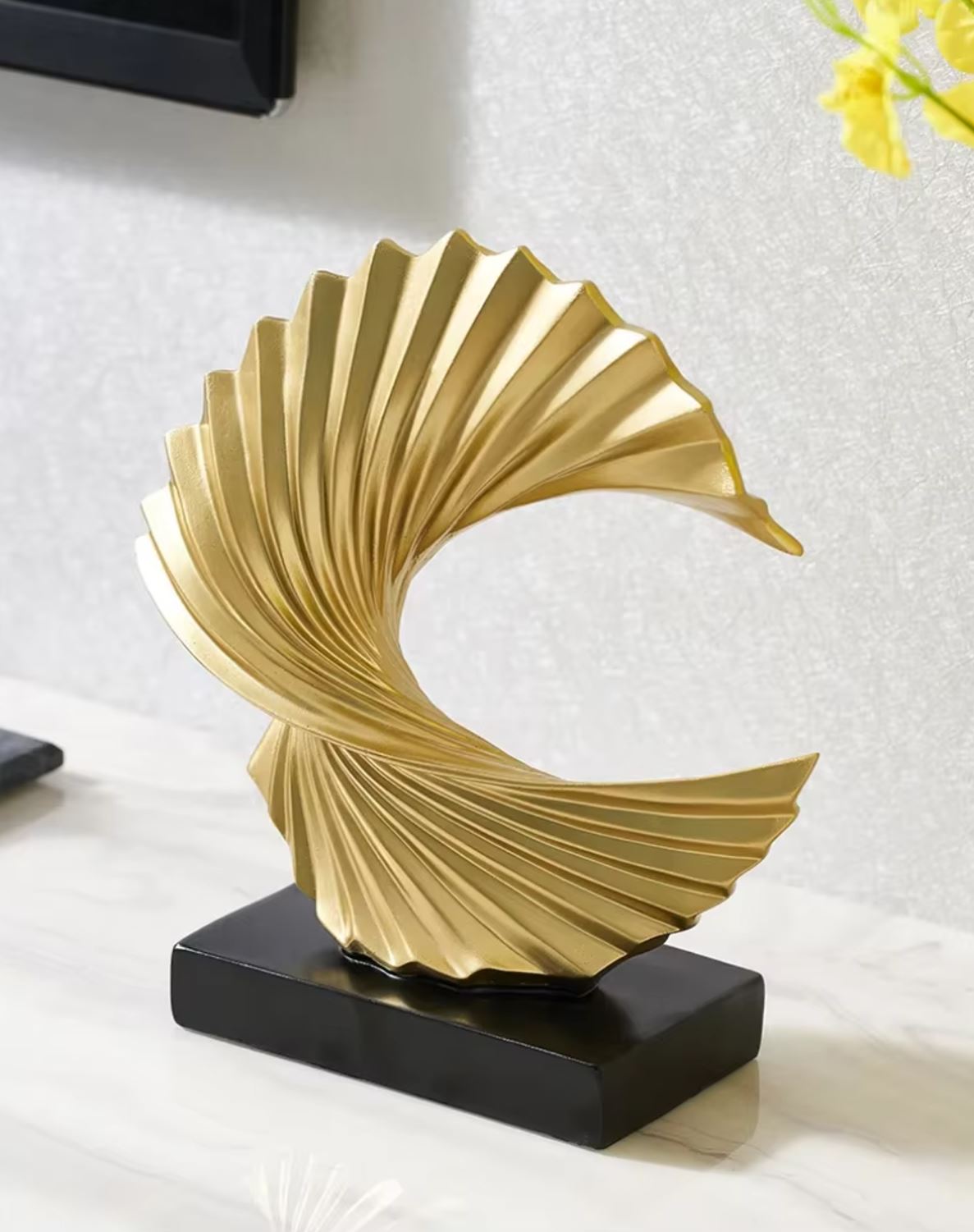 Gold Abstract "Bonanza" Sculpture 28 cm