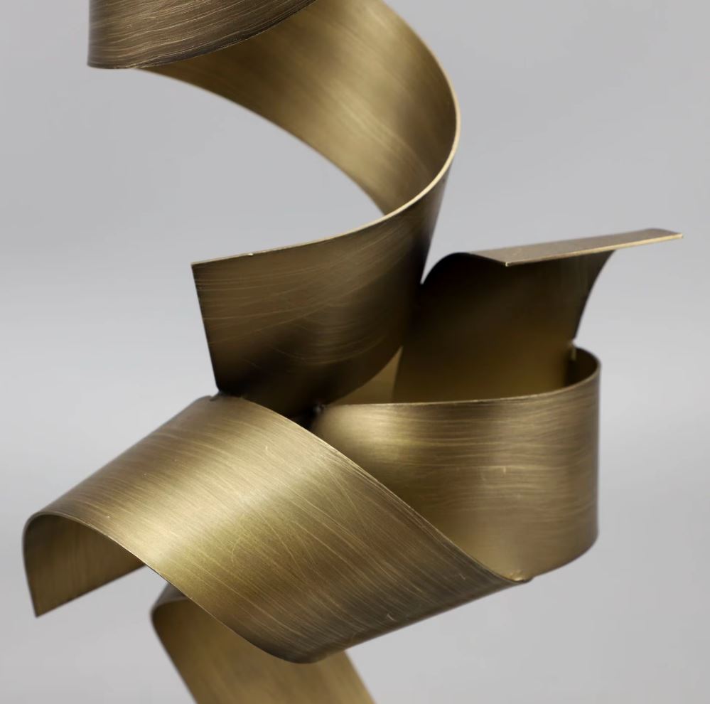 Gold Metal Abstract Art Sculpture 40 cm