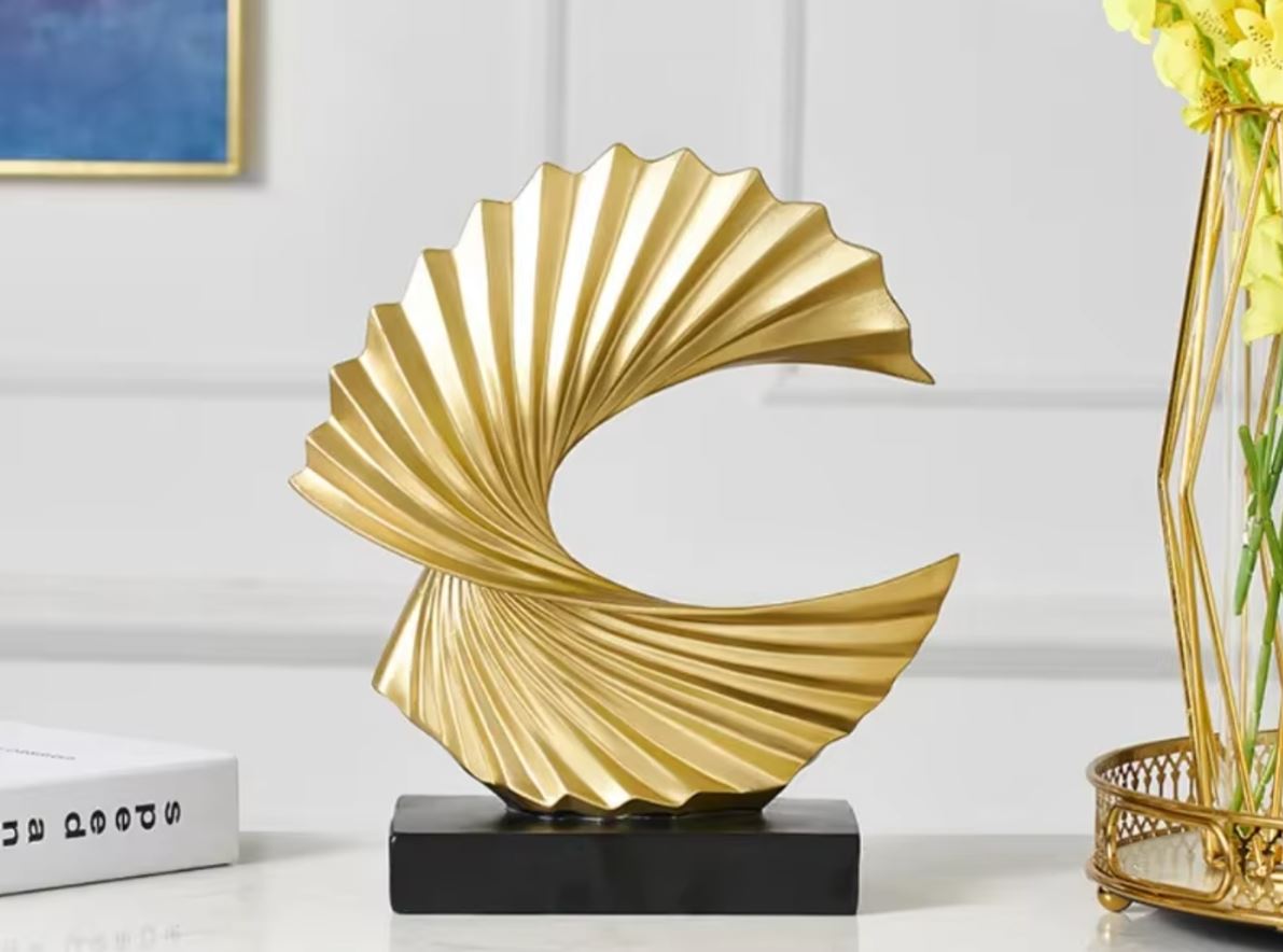 Gold Abstract "Bonanza" Sculpture 28 cm