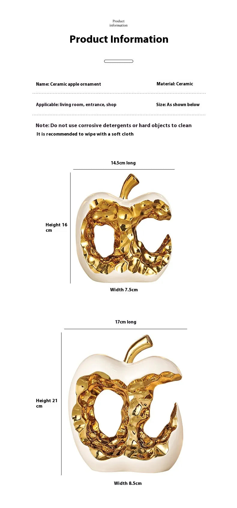 Golden Glow Apple Sculpture