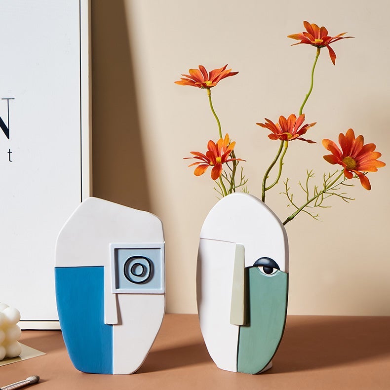Abstract Art Face Vase