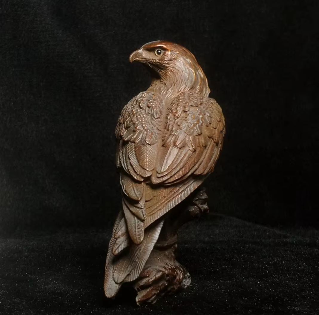 Wooden Eagle Statuette 9 cm