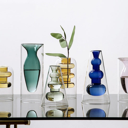 Nordic Dual Color Transparent Vase