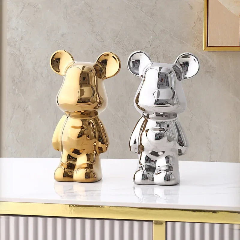 Metallic Bear Penny Bank
