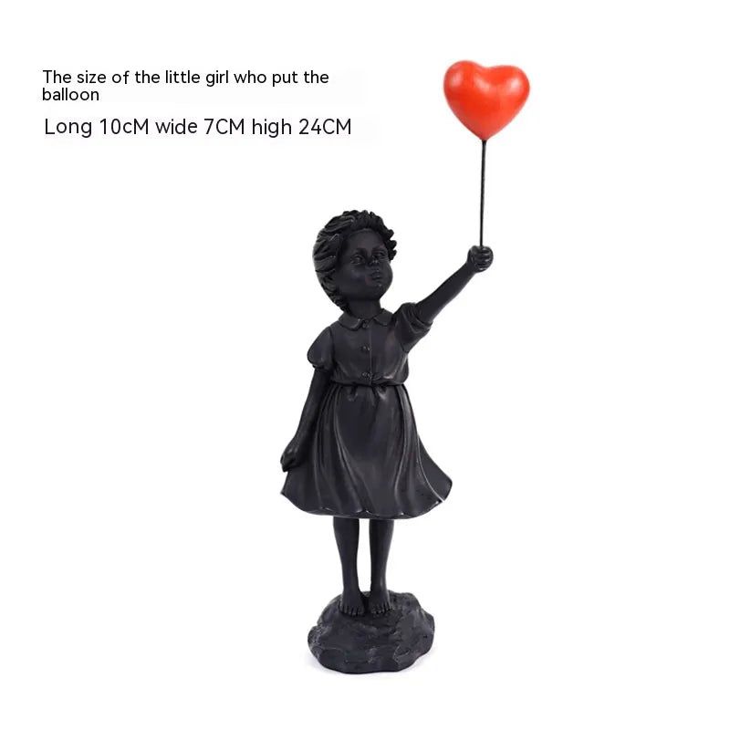 Fly Away Balloon Girl Sculpture