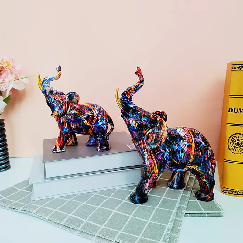 Elephant Nordic Painted Statue1
