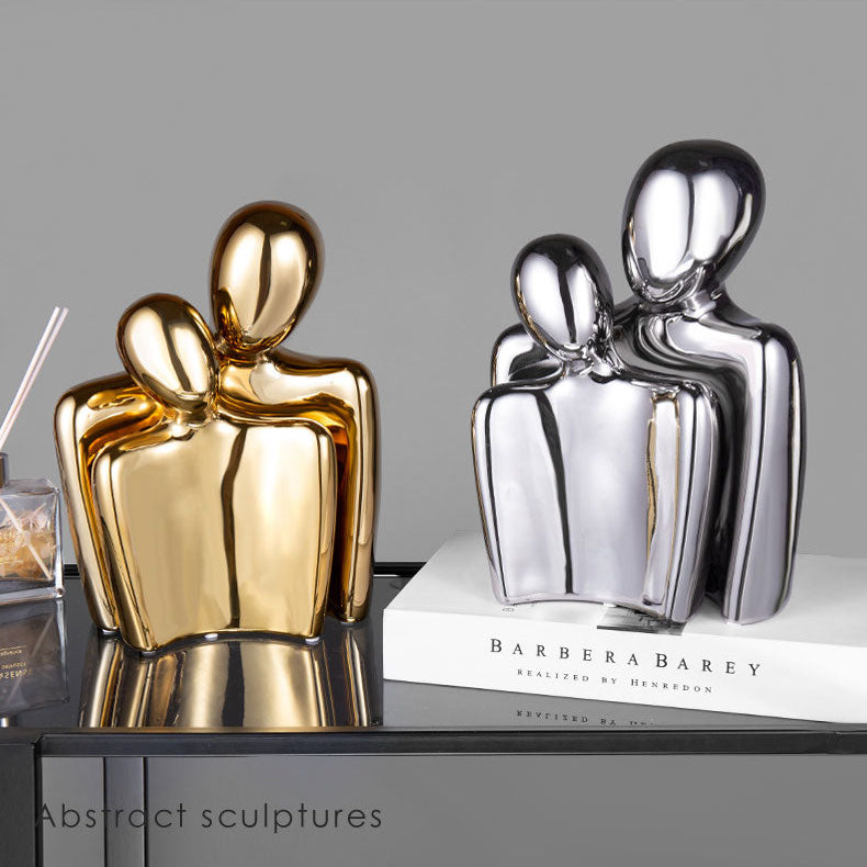 Abstract Ceramic Lover Statues
