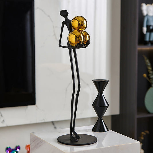 Metal Hold The Ball Figurine