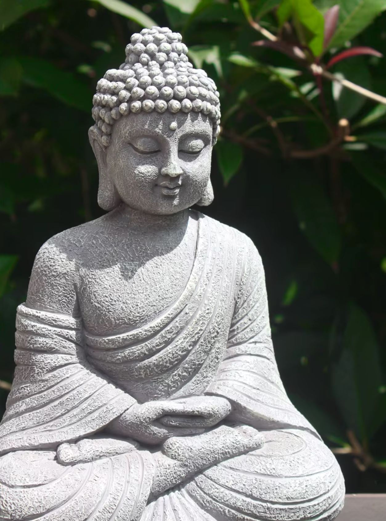 Gray Buddha Statue for Outdoors 23 cm