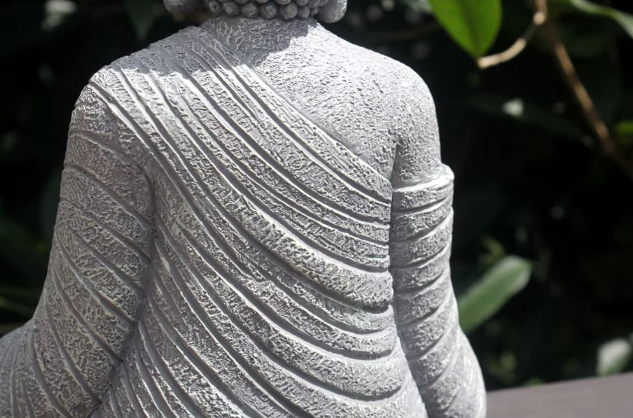 Gray Buddha Statue for Outdoors 23 cm