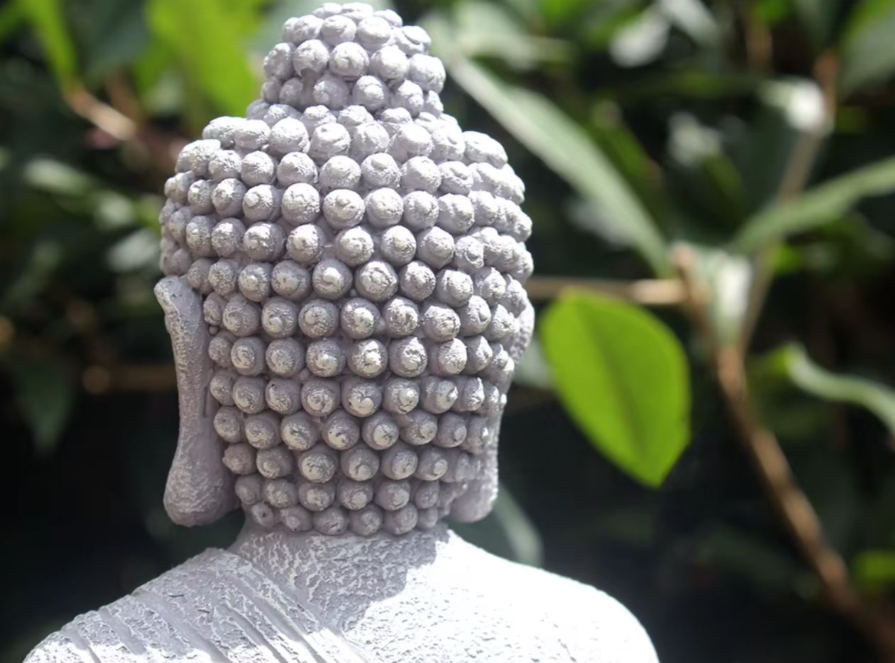 Gray Buddha Statue for Outdoors 23 cm
