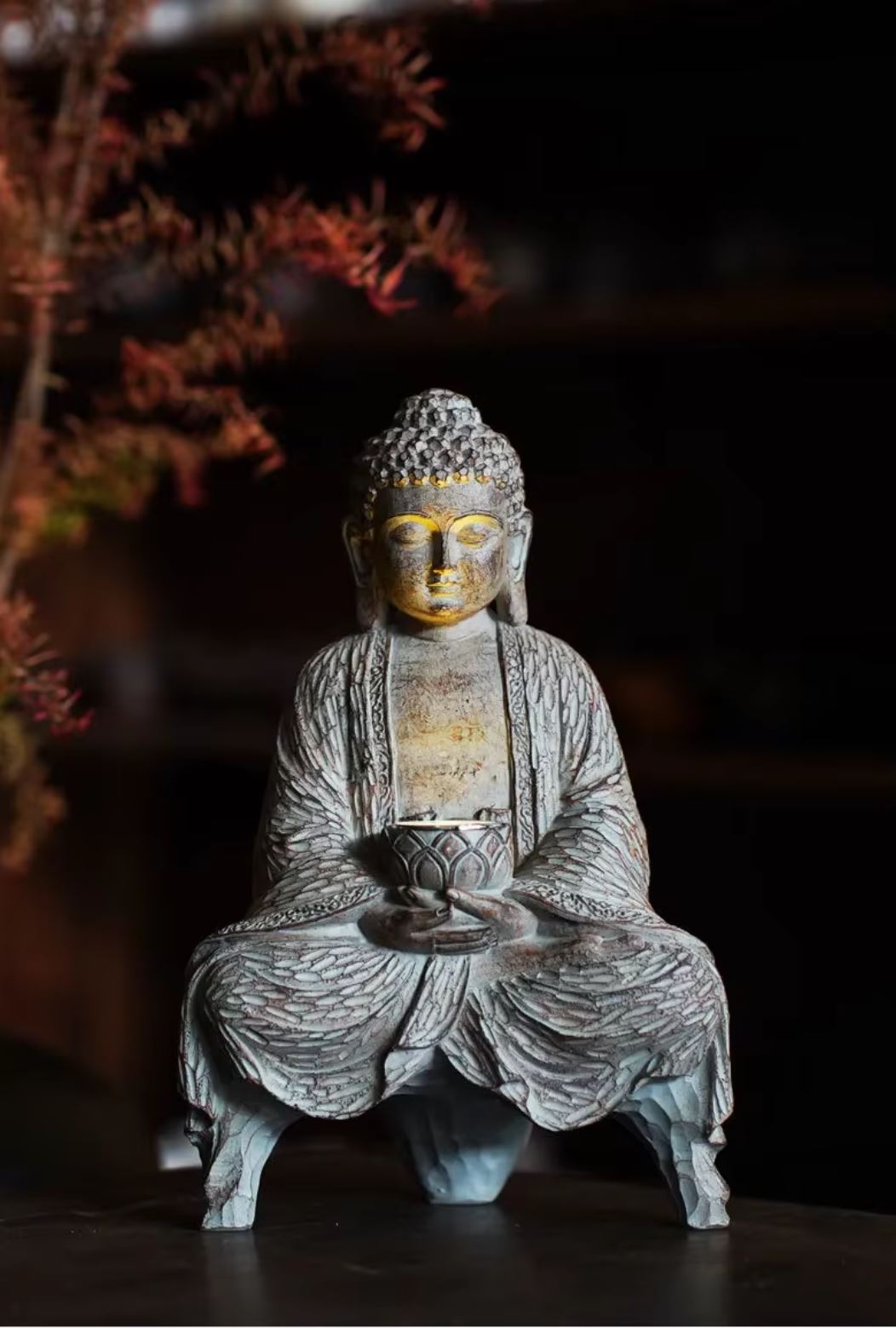 Zen Buddha Statue in Resin for Outdoors 27 cm