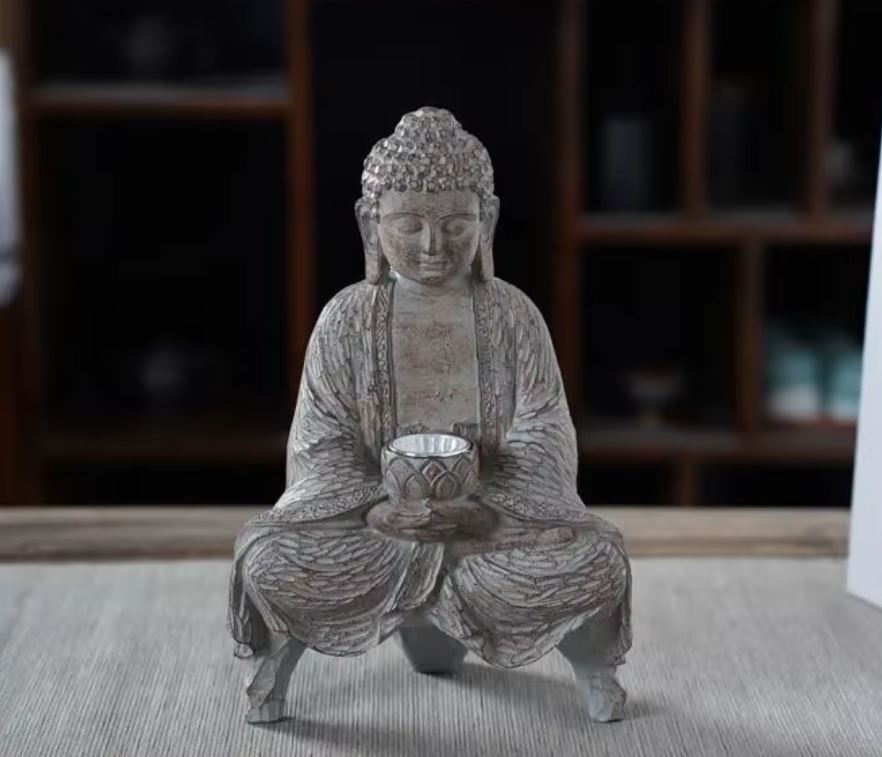 Zen Buddha Statue in Resin for Outdoors 27 cm