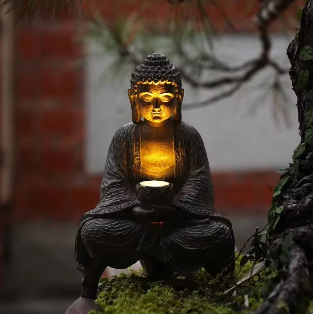 Zen Buddha Statue in Resin for Outdoors 27 cm