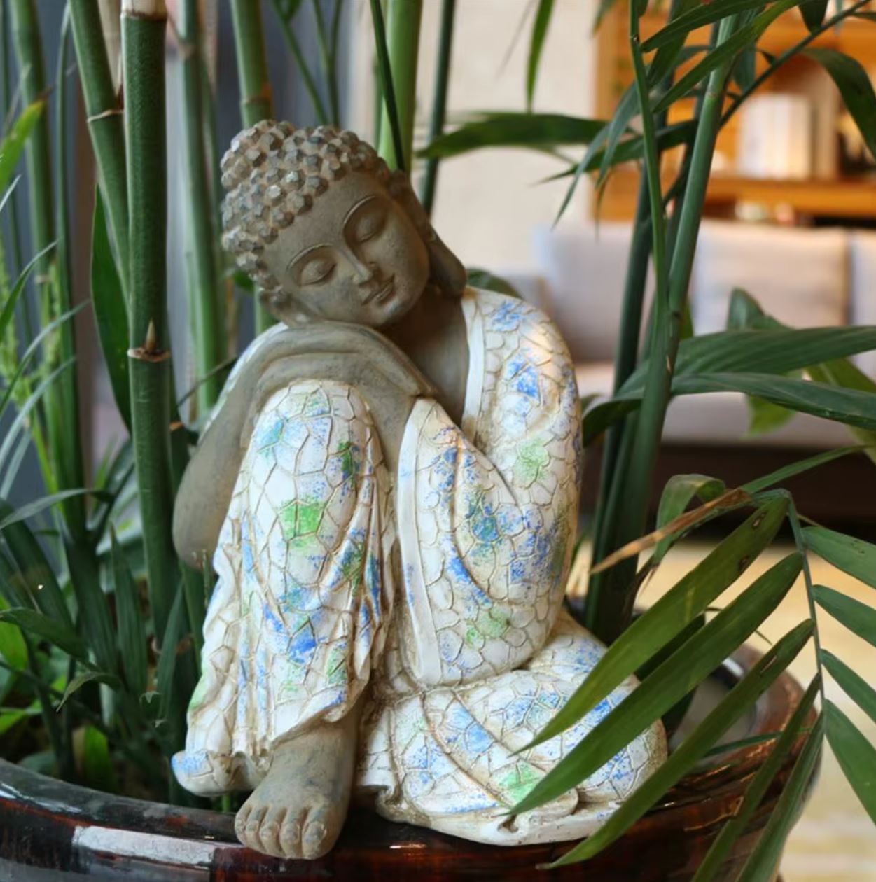Sleeping Female Buddha Statue for Outdoors 21 cm