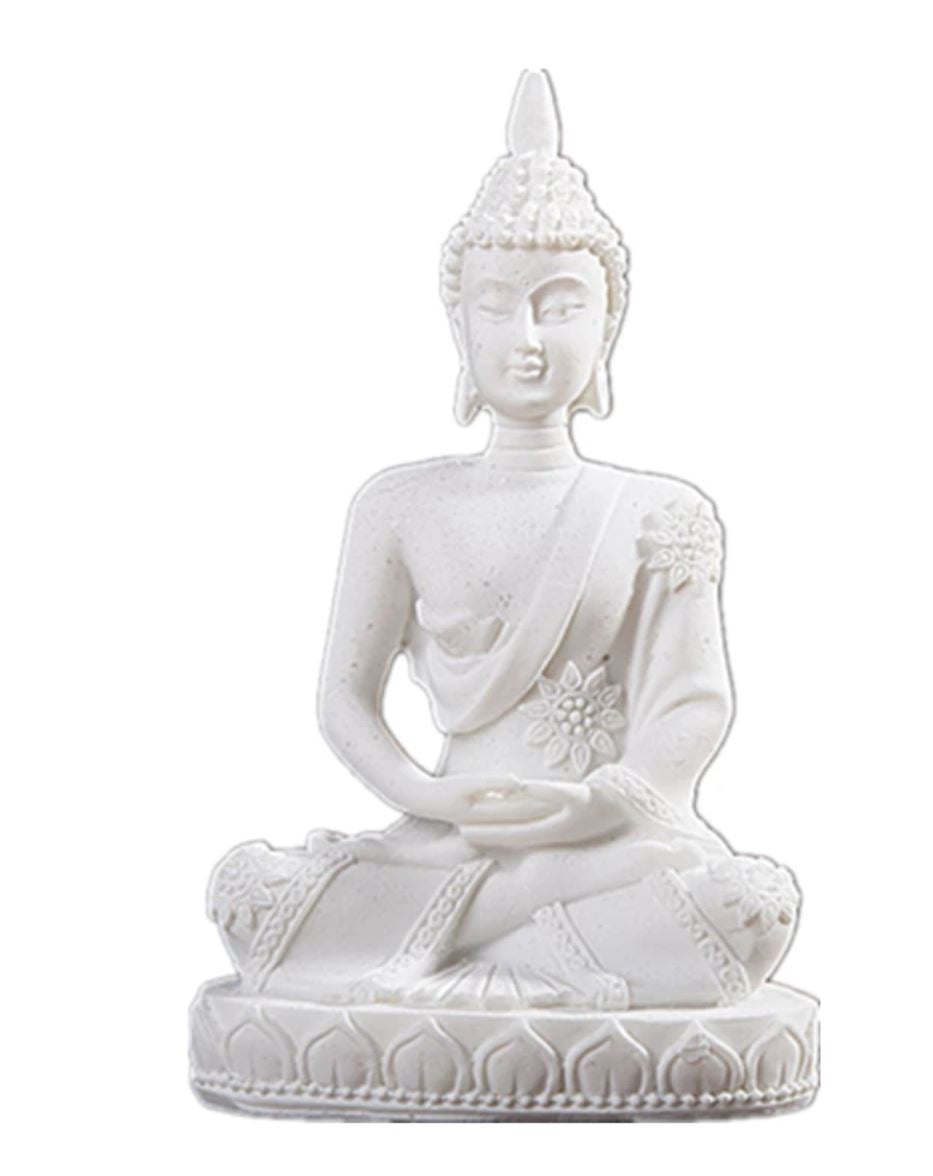 Buddha Statue, White, 11 cm