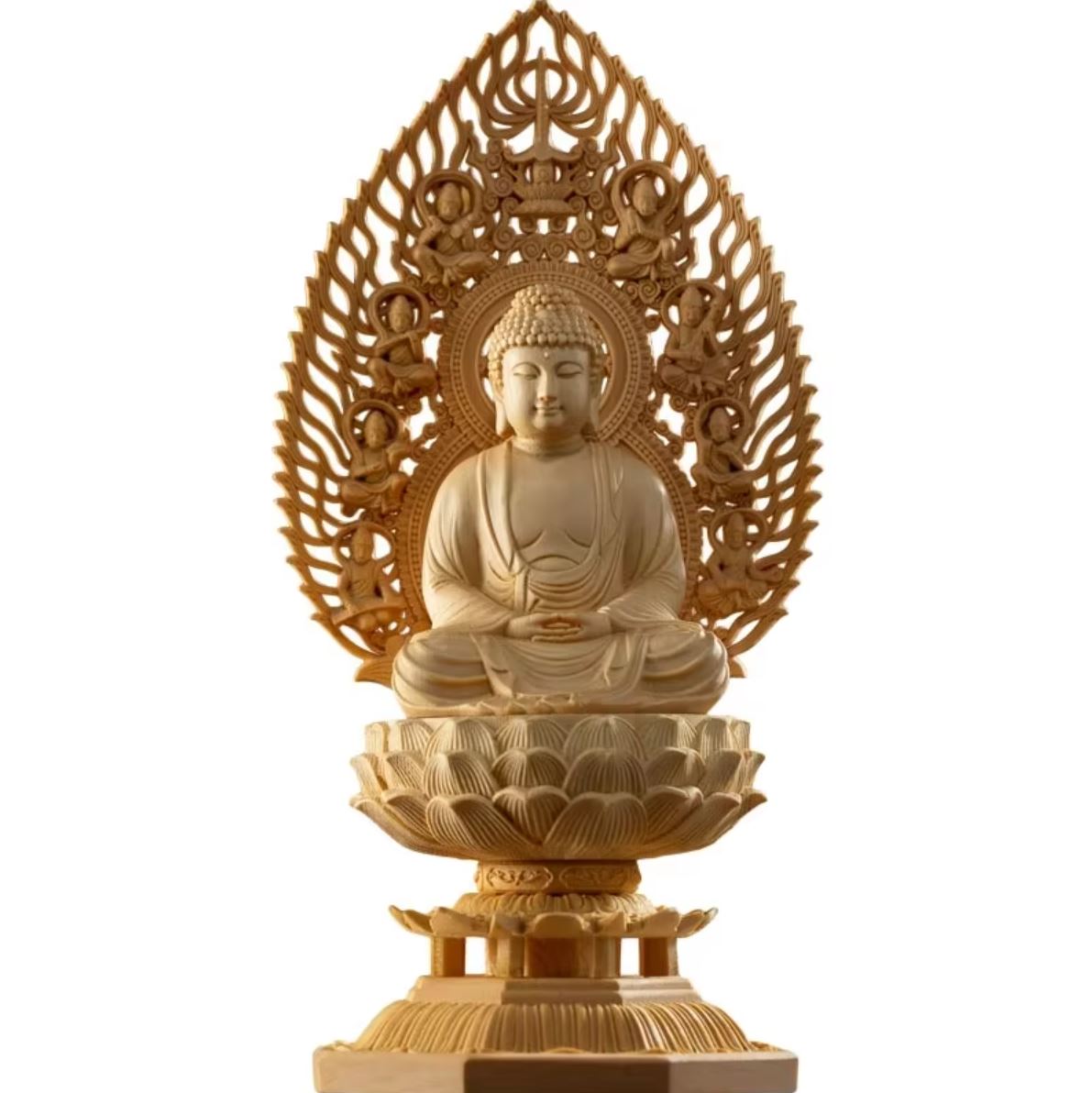 Buddha Statue in Wood 28 cm
