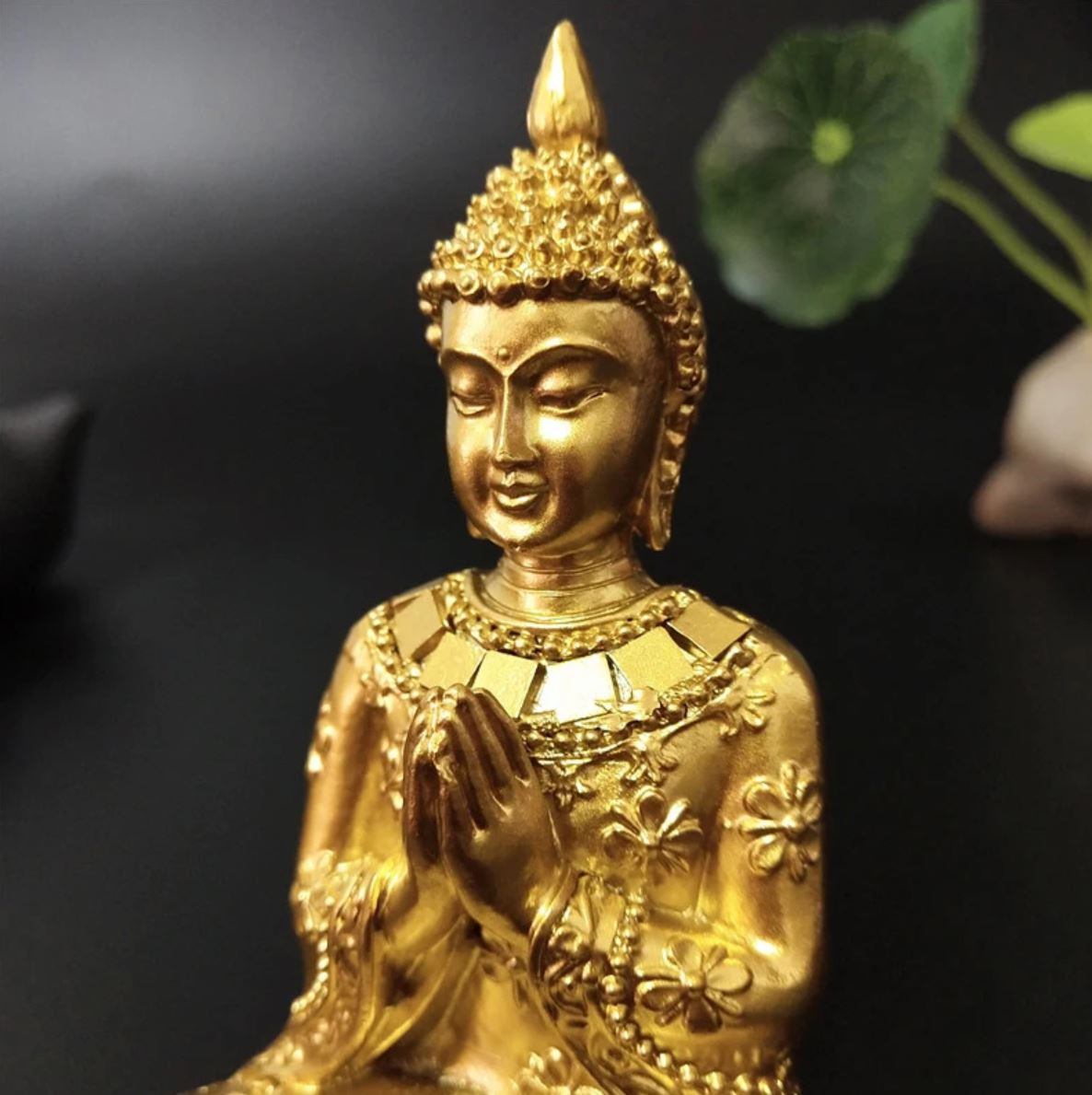 Female Buddha Statue, Gold, 10 cm