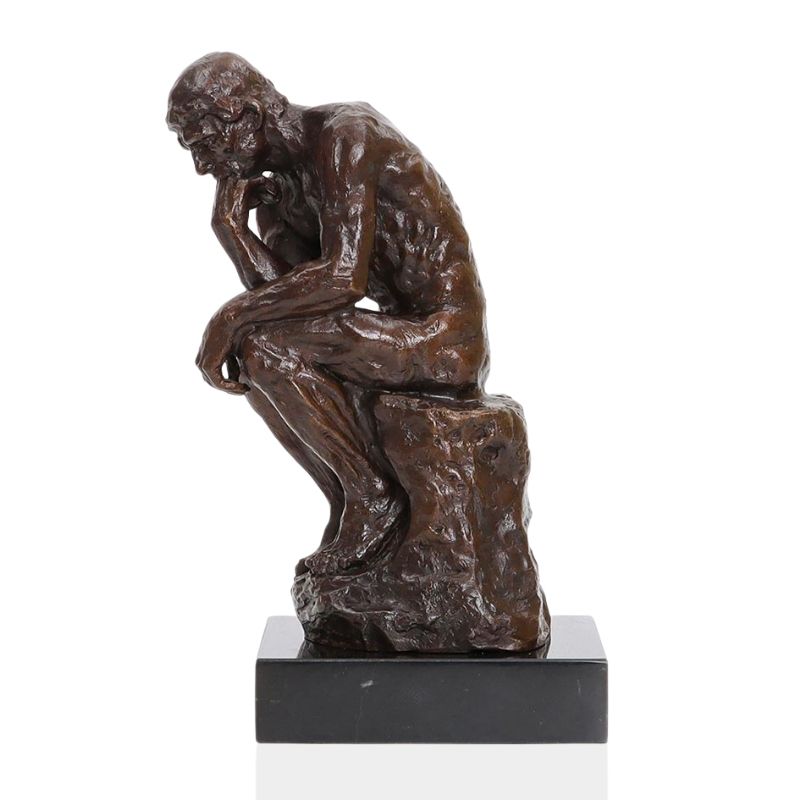 The Thinker by Rodin Statue, Bronze Reproduction, 24 cm