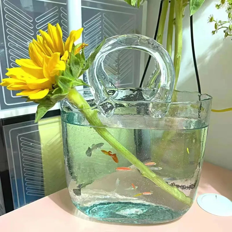 Nordic Glass Bag Vase Sculpture