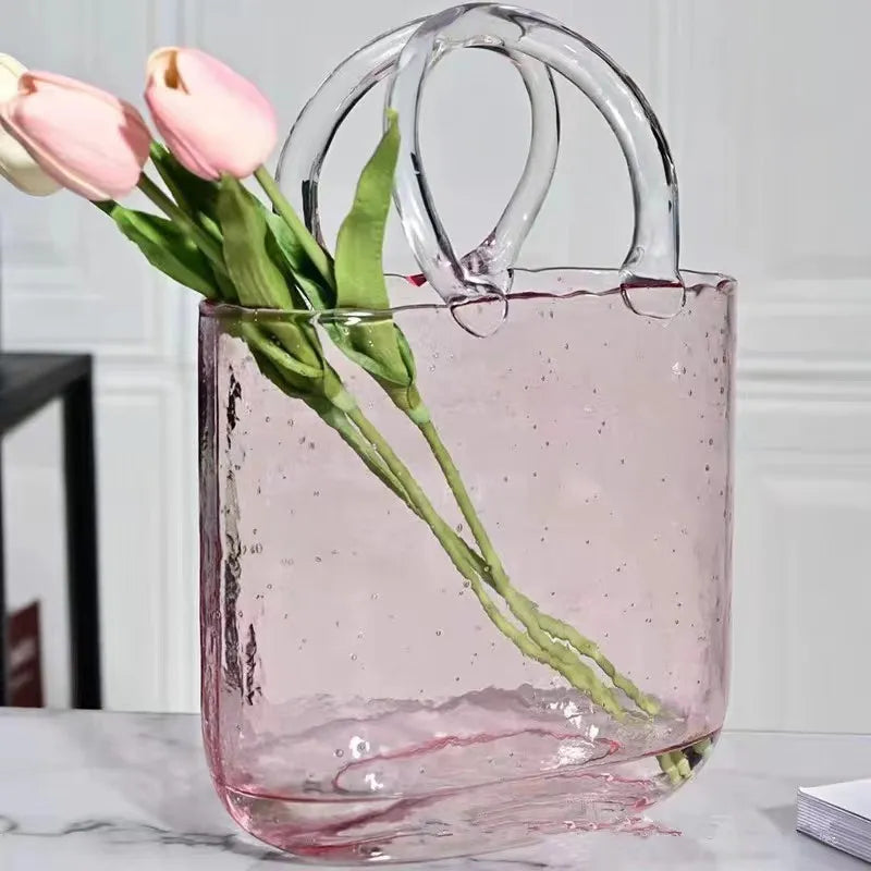 Nordic Glass Bag Vase Sculpture