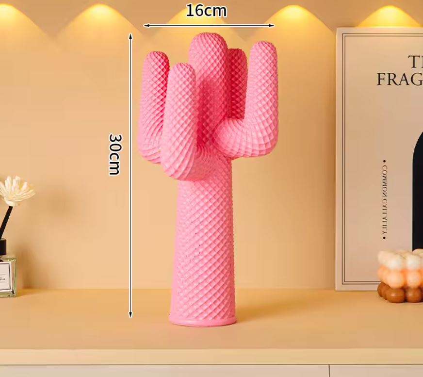 Pink Design Cactus Statue in Resin 30 cm