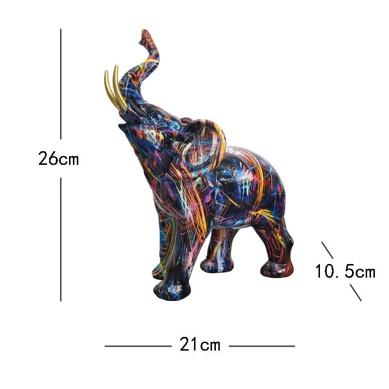 Elephant Nordic Painted Statue1