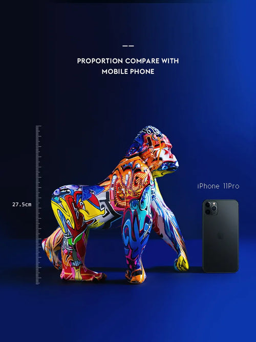 Gorilla Nordic Painted Statue