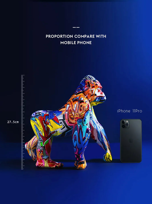 Gorilla Nordic Painted Statue