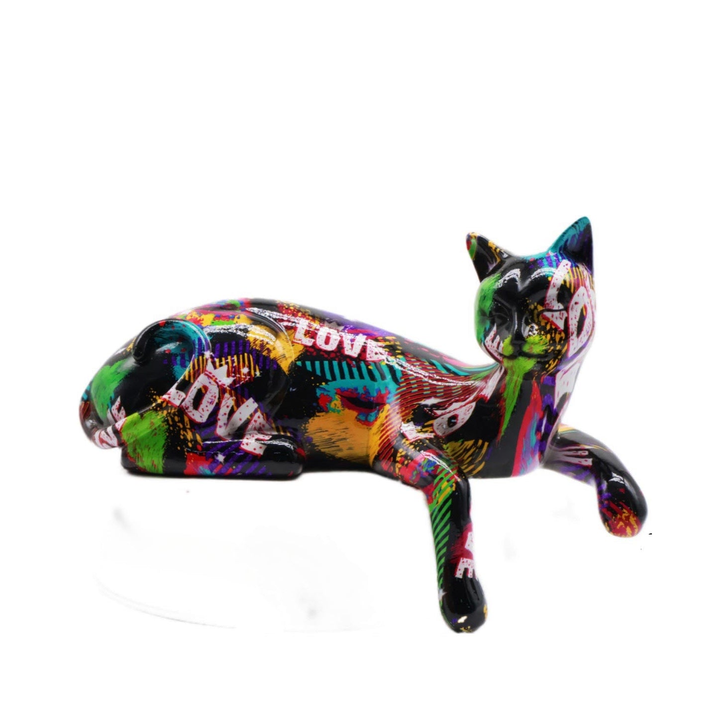 Lying Cat Statue, Resin, Urban, 15 cm