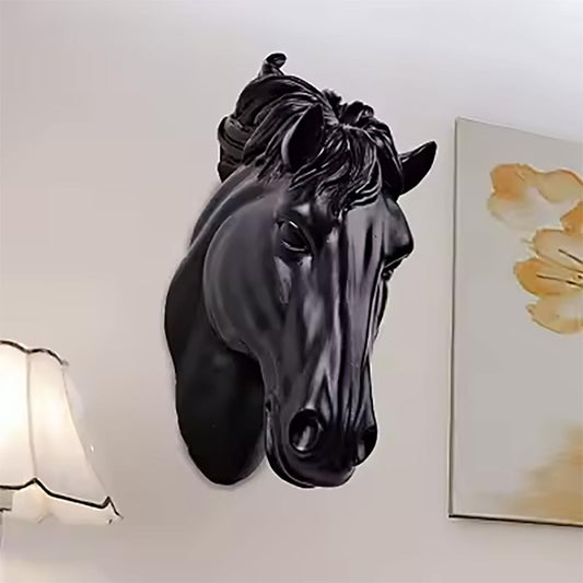 Black Horse Head Wall Sculpture 14 cm