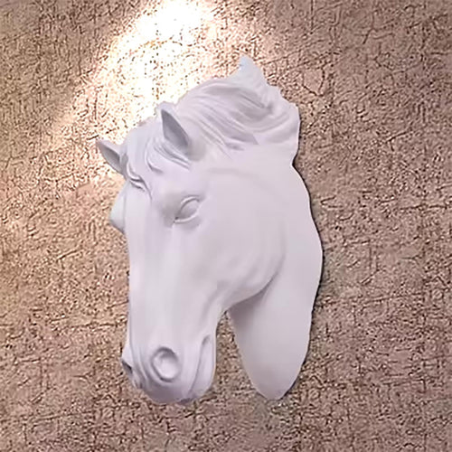 White Horse Head Wall Sculpture 14 cm